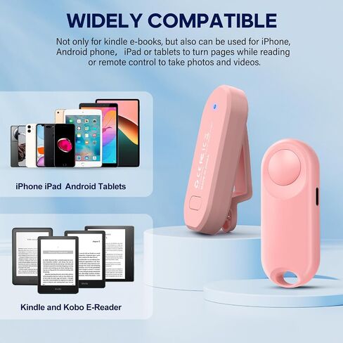 RF Remote Control Page Turner for Kindle Paperwhite,Kindle Accessories Remote Photo and Video for E-Book iPhone iPad Android Tablets Reading Novels Comics Remote Control Extenders in Saudi Arabia