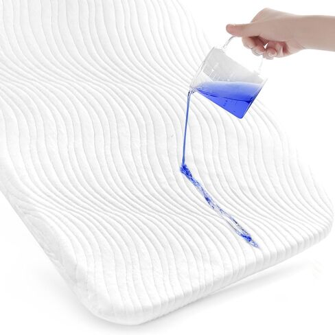 وسادة مرتبة لسرير الأطفال مع غطاء مقاوم للماء مقاس 17 بوصة × 31 بوصة، وسادة بديلة مستطيلة فائقة النعومة قابلة للتنفس مقاومة للماء، تناسب العديد من العلامات التجارية والأناقة لسرير الأطفال in Kuwait