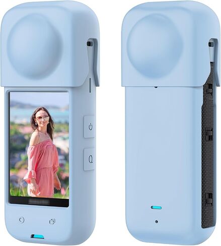 Silicone Case Protective for Insta360 X4, Silicone Cover Anti-Scratch Protection Camera Protector for Insta 360 X4 Action Camera Accessories (Blue) in Saudi Arabia