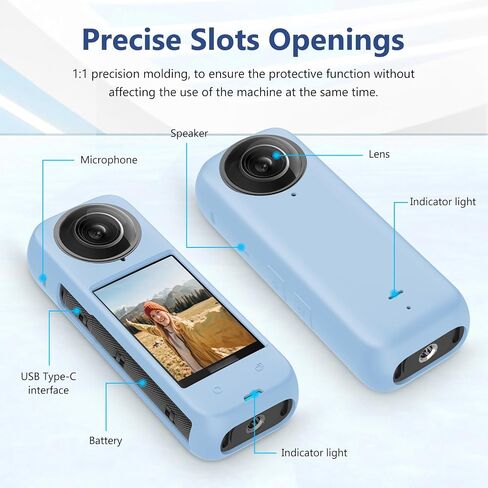 Silicone Case Protective for Insta360 X4, Silicone Cover Anti-Scratch Protection Camera Protector for Insta 360 X4 Action Camera Accessories (Blue) in Saudi Arabia