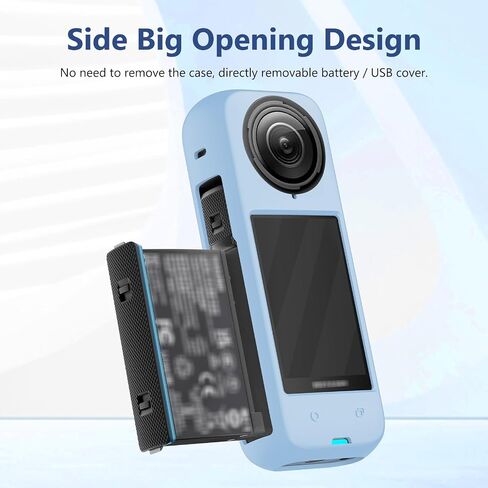 Silicone Case Protective for Insta360 X4, Silicone Cover Anti-Scratch Protection Camera Protector for Insta 360 X4 Action Camera Accessories (Blue) in Saudi Arabia