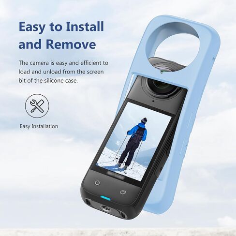 Silicone Case Protective for Insta360 X4, Silicone Cover Anti-Scratch Protection Camera Protector for Insta 360 X4 Action Camera Accessories (Blue) in Saudi Arabia