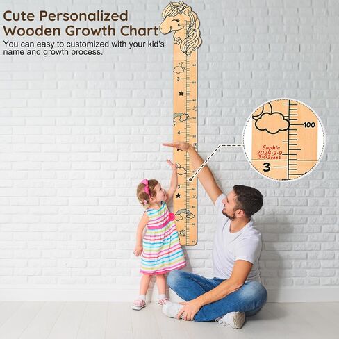 Beinou Growth Chart for Wall Wood Height Chart for Kids Height Measurement for Wall Boy Girls Height Wall Chart Growth Measuring Ruler Room Wall Decor,Giraffes in Saudi Arabia