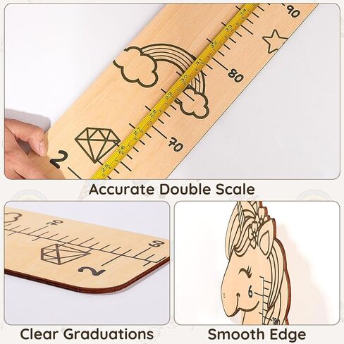Beinou Growth Chart for Wall Wood Height Chart for Kids Height Measurement for Wall Boy Girls Height Wall Chart Growth Measuring Ruler Room Wall Decor,Giraffes in Saudi Arabia