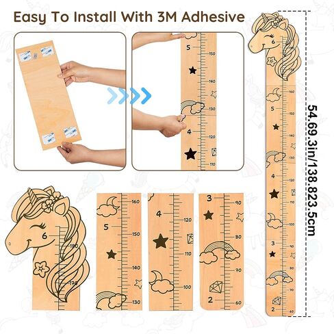 Beinou Growth Chart for Wall Wood Height Chart for Kids Height Measurement for Wall Boy Girls Height Wall Chart Growth Measuring Ruler Room Wall Decor,Giraffes in Saudi Arabia
