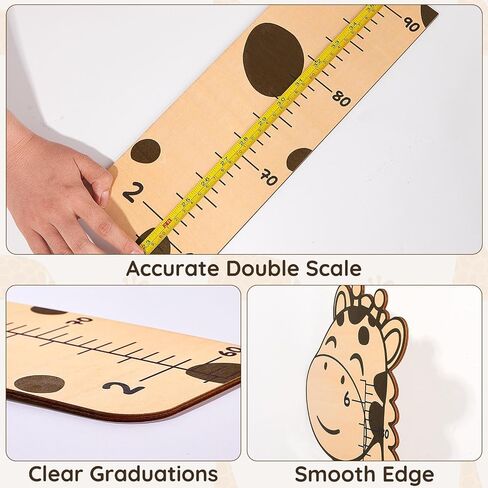 Beinou Growth Chart for Wall Wood Height Chart for Kids Height Measurement for Wall Boy Girls Height Wall Chart Growth Measuring Ruler Room Wall Decor,Giraffes in Saudi Arabia