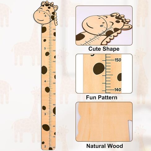 Beinou Growth Chart for Wall Wood Height Chart for Kids Height Measurement for Wall Boy Girls Height Wall Chart Growth Measuring Ruler Room Wall Decor,Giraffes in Saudi Arabia