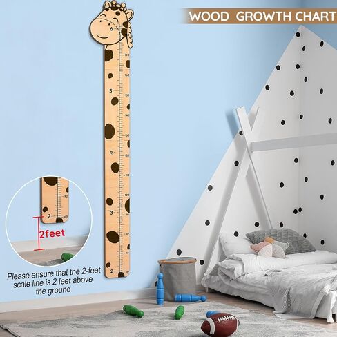 Beinou Growth Chart for Wall Wood Height Chart for Kids Height Measurement for Wall Boy Girls Height Wall Chart Growth Measuring Ruler Room Wall Decor,Giraffes in Saudi Arabia