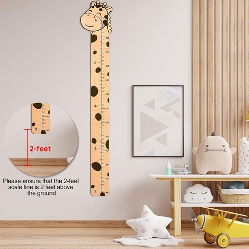 Beinou Growth Chart for Wall Wood Height Chart for Kids Height Measurement for Wall Boy Girls Height Wall Chart Growth Measuring Ruler Room Wall Decor,Giraffes in Saudi Arabia