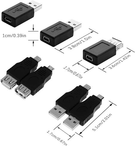 محولات USB 2.0 متعددة، مجموعة محول USB OTG 12 قطعة موصلات محولات مقابس أنثى صغيرة/صغيرة تدعم نقل البيانات وشحن الكمبيوتر اللوحي والكمبيوتر المحمول والهاتف المحمول in Kuwait