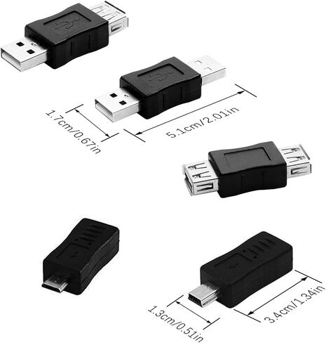 محولات USB 2.0 متعددة، مجموعة محول USB OTG 12 قطعة موصلات محولات مقابس أنثى صغيرة/صغيرة تدعم نقل البيانات وشحن الكمبيوتر اللوحي والكمبيوتر المحمول والهاتف المحمول in Kuwait