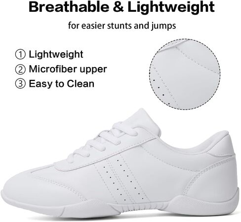 CADIDL Cheer Shoes for Women Black Cheerleading Athletic Dance Shoes Girls Flats Tennis Walking Sneakers in Saudi Arabia