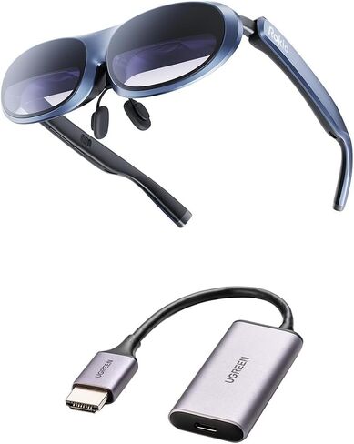 Rokid Max AR Glasses, Augmented Reality Glasses Wearable Headsets Smart Glasses for Video Display, Myopia Friendly Portable Massive 1080P Screen, Game, Watch on Android/iOS/PC/Tablets/Game Consoles in Saudi Arabia