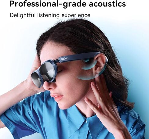 Rokid Max AR Glasses, Augmented Reality Glasses Wearable Headsets Smart Glasses for Video Display, Myopia Friendly Portable Massive 1080P Screen, Game, Watch on Android/iOS/PC/Tablets/Game Consoles in Saudi Arabia