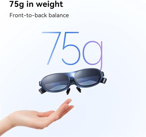 Rokid Max AR Glasses, Augmented Reality Glasses Wearable Headsets Smart Glasses for Video Display, Myopia Friendly Portable Massive 1080P Screen, Game, Watch on Android/iOS/PC/Tablets/Game Consoles in Saudi Arabia