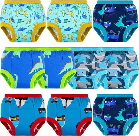 10 قطع من سراويل التدريب على استخدام الحمام للفتيات والأولاد من BIG ELEPHANT، ملابس داخلية للتدريب على الامتصاص مصنوعة من القطن بنسبة 100% للأطفال الصغار in Kuwait