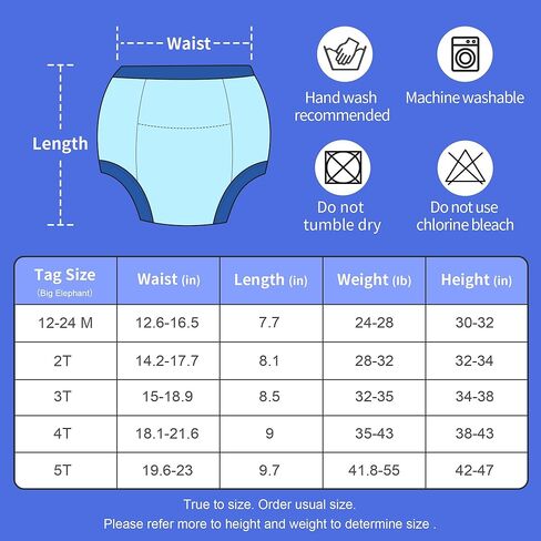 10 قطع من سراويل التدريب على استخدام الحمام للفتيات والأولاد من BIG ELEPHANT، ملابس داخلية للتدريب على الامتصاص مصنوعة من القطن بنسبة 100% للأطفال الصغار in Kuwait