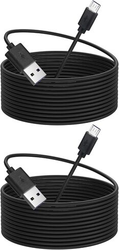 Smays 16 ft Charger Cord for PS4 Controller, Long Micro USB Cable 2-Pack in Saudi Arabia