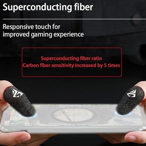 1 Pair of Black Finger Sleeves for Pubg Mobile Games Gaming Breathable Fingertips Sweatproof Fingertip for Cell Phone Gaming Mobile Cove Slip in Saudi Arabia
