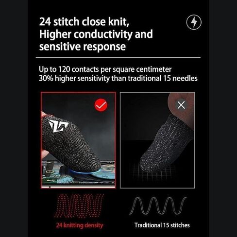 1 Pair of Black Finger Sleeves for Pubg Mobile Games Gaming Breathable Fingertips Sweatproof Fingertip for Cell Phone Gaming Mobile Cove Slip in Saudi Arabia