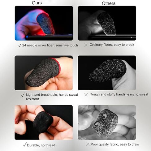 12Pcs Gaming Finger Sleeves, Gamer Thumb Protector Ultra Thin High Precise Sensitive Anti-Slip Enhance Gaming Experience Finger Gloves for Mobile Game Cell Phone Gaming Finger Sleeves Accessories in Saudi Arabia