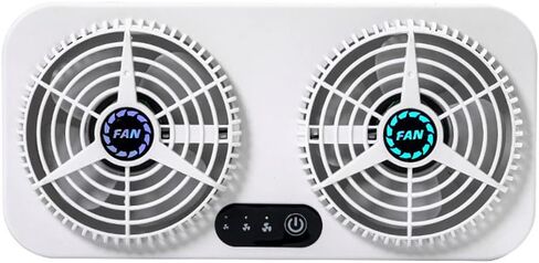 Dual Head Car Exhaust Fan, Car Cooling Fan Window Radiator with USB Wire for Car RV Truck Office (White) in Kuwait