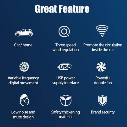 Dual Head Car Exhaust Fan, Car Cooling Fan Window Radiator with USB Wire for Car RV Truck Office (White) in Kuwait