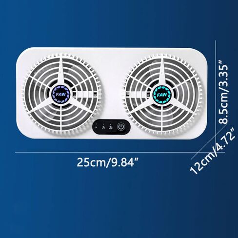 Dual Head Car Exhaust Fan, Car Cooling Fan Window Radiator with USB Wire for Car RV Truck Office (White) in Kuwait