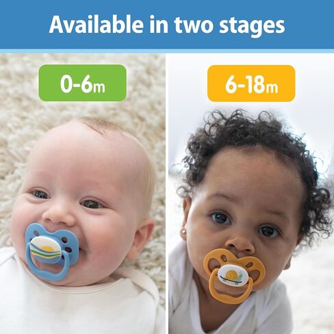 Dr. Brown's Advantage Glow-in-the-Dark Baby Pacifier, Fully Symmetrical Soother with Soft Silicone Bulb, 6-18m, BPA Free, Skateboard Snail and Blue Nature, 4 Pack (Style May Vary) in Saudi Arabia