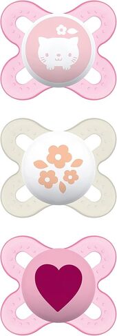 MAM Original Start Matte Newborn Baby Pacifier, Best Pacifier for Breastfed Babies, Sterilizer Case, Girl, 0-3 Months (Pack of 2) in Saudi Arabia