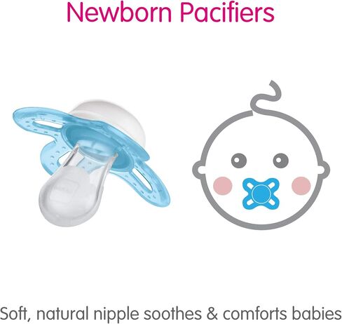 MAM Original Start Matte Newborn Baby Pacifier, Best Pacifier for Breastfed Babies, Sterilizer Case, Girl, 0-3 Months (Pack of 2) in Saudi Arabia