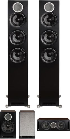 زوج سماعات ELAC DFR52-BK المرجعي لأول مرة على الأرض - أسود/جوزي مع زوج مكبرات صوت DBR62-BK ومكبر صوت DCR52-BK (2019) in Kuwait