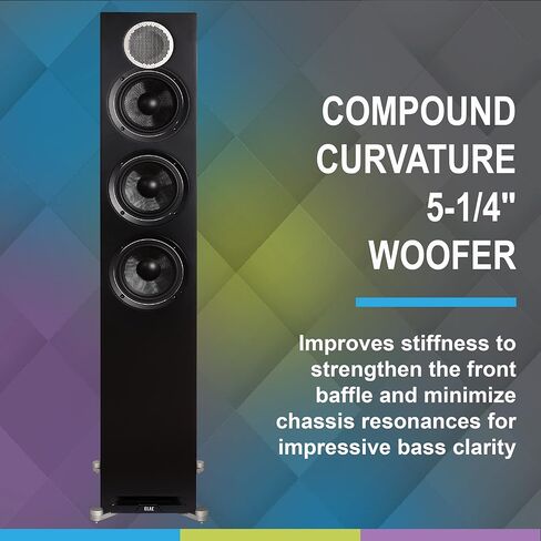 زوج سماعات ELAC DFR52-BK المرجعي لأول مرة على الأرض - أسود/جوزي مع زوج مكبرات صوت DBR62-BK ومكبر صوت DCR52-BK (2019) in Kuwait