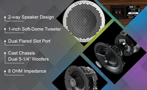 ELAC DFR52-BK زوج مكبرات الصوت المرجعي لأول مرة على الأرض مع زوج سماعات DBR62-BK، ومكبر صوت DCR52-BK ومضخم صوت PS350-BK Varro Premium 12 بوصة 350 وات مع التحكم في التطبيق (2019) in Kuwait