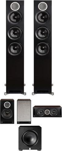 ELAC DFR52-BK زوج مكبرات الصوت المرجعي لأول مرة على الأرض مع زوج سماعات DBR62-BK، ومكبر صوت DCR52-BK ومضخم صوت PS350-BK Varro Premium 12 بوصة 350 وات مع التحكم في التطبيق (2019) in Kuwait