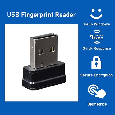 قارئ بصمات الأصابع USB صغير، وماسح بصمات الأصابع يدعم نظام التشغيل Windows 10&11 مع خاصية اللمس البيومترية بزاوية 360 درجة، أحدث ميزات Windows Hello لتسجيل الدخول بدون كلمة مرور وتشفير الملفات in Kuwait
