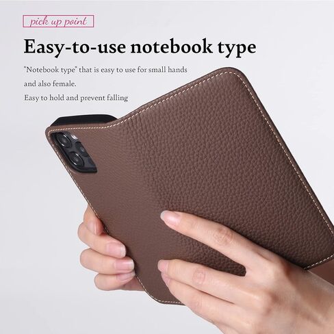 hanatora - Japan Compatible with iPhone11ProMax Flip case with Card Holder Genuine Leather Phone Cover Stylish Quality case No Magnets PH-11ProMax-Taupe in Saudi Arabia