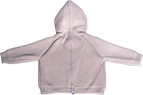 Hooded Cotton Baby Sweater with Back Zipper Knitted Soft Easy On in Saudi Arabia