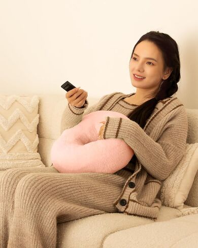 Viozon Tablet Stand Pillow, Compatible with 4.7"-13" Phone/Tablet, iPad, iPhone, Samsung, Google, Kindle, 360°Adjustable Phone Holder for Bed with Soft Plush Fabric, and Detachable Bowl, Pink in Kuwait