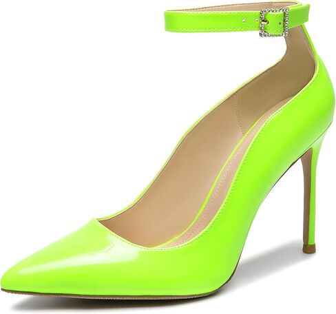 Women's Closed Toe Pointed Toe High Heels Pumps 4IN Stiletto Heels for Women Ankle Strap Dress Wedding Shoes in Kuwait