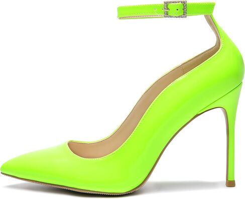 Women's Closed Toe Pointed Toe High Heels Pumps 4IN Stiletto Heels for Women Ankle Strap Dress Wedding Shoes in Kuwait