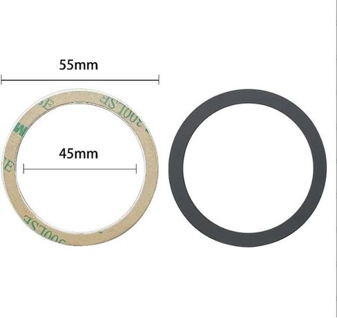 TENOC Universal Metal Ring Sticker Compatible with Magsafe/Magnetic Charger for iPhone/Samsung/Android All Cellphones, Magnetic Mount/Phone Holder Conversion Accessories, 3Pcs, Black in Saudi Arabia