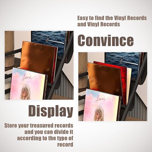 Large Record Player Stand with Charging Station, 3-Tier Vinyl Record Storage, Record Player Table Turntable Stand Holds Up to 200 Albums, Premium End Table for Living Room Bedroom in Saudi Arabia