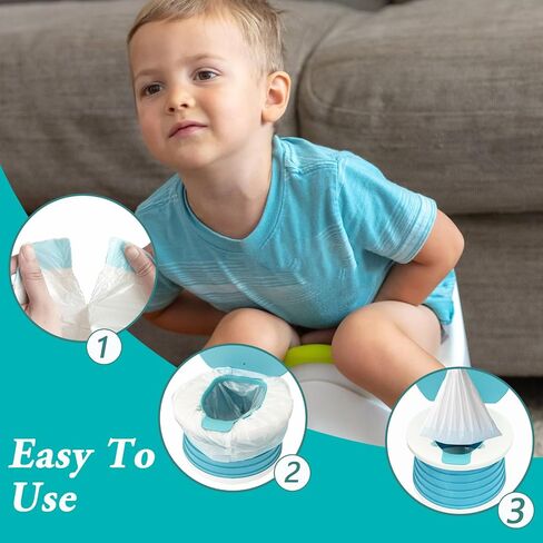 100 Pack Potty Chair Liners Disposable,Drawstring Training Toilet Seat Liner Bags Cleaning Bag for Kids Toddlers Outdoors Travel in Saudi Arabia