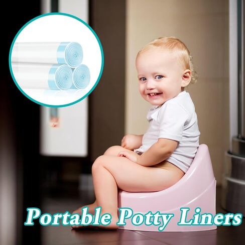 100 Pack Potty Chair Liners Disposable,Drawstring Training Toilet Seat Liner Bags Cleaning Bag for Kids Toddlers Outdoors Travel in Saudi Arabia