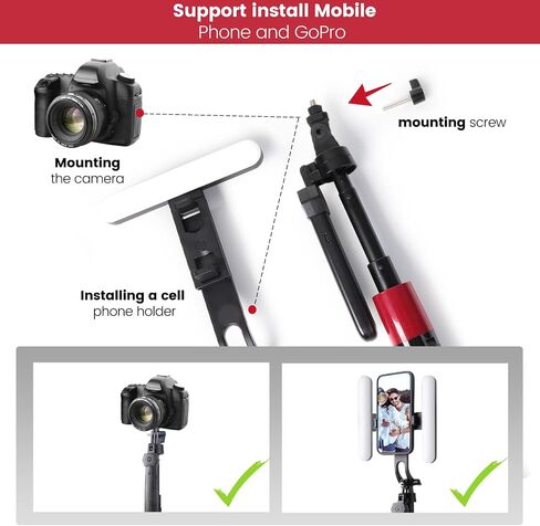 70" Selfie Stick with a Detachable Wireless Remote Control, a Portable Selfie Stick with Ground Studs Suitable for Various terrains, with supplementary Light for iPhone 15 14 13 12 & All Phones in Saudi Arabia