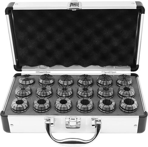 ER32 Spring Collet Set 18 PCs w/an Aluminum Box, 3/32''-3/4" ER32 Shank Chuck Tool for Boring/Drilling/Tapping, Engraving Machine & Milling Lathe Tools in Saudi Arabia