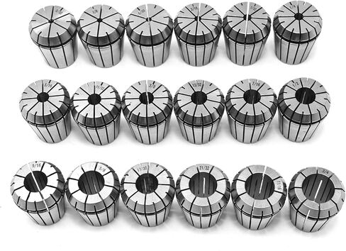 ER32 Spring Collet Set 18 PCs w/an Aluminum Box, 3/32''-3/4" ER32 Shank Chuck Tool for Boring/Drilling/Tapping, Engraving Machine & Milling Lathe Tools in Saudi Arabia