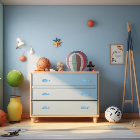 2pack, whale shape dresser handles for kids, zinc finger pulls for nusery room (Blue) in Saudi Arabia