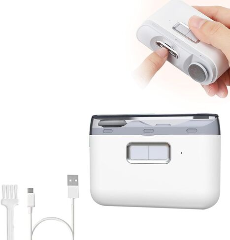 Automatic Electric Nail Clipper, 2-in-1 Cutting and Grinding Automatic with LED Light and Nail Scraps Storage, USB Rechargeable Safety Fingernail Trimmer for Babies,Kids,Adult,Seniors and Caregivers in Saudi Arabia